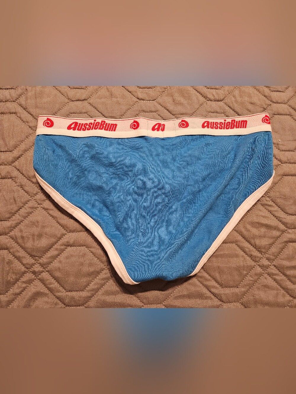 Men's Blue Briefs with White Contrast and Logo Waistband - Picture 5 of 5